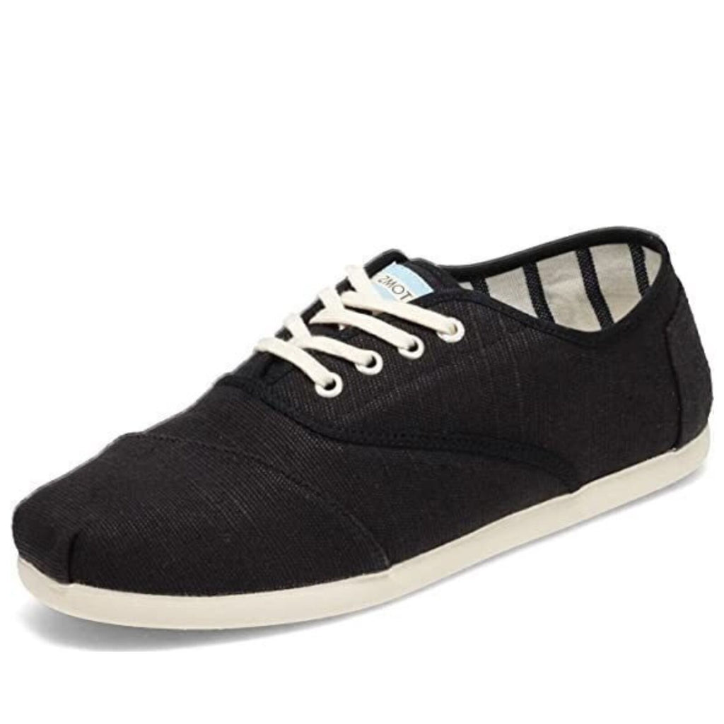 TOMS Heritage Mens Canvas Casual Shoes Sneakers Lace Up Low Cut - Black - US 8