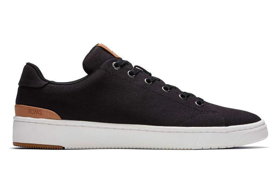 TOMS Mens TRVL LITE Canvas Trainers Sneakers Casual Shoes - Black - US 8