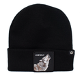 Goorin Lone Wolf Man Beanie Hat Warm Winter Ski Animal Series - Black