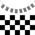 CHECKERED BUNTING FLAG Race Car Chequered Flag Banner Hanging Decoration Rectangular - 10.8 Metres
