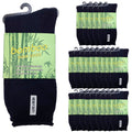 24 Pairs PREMIUM BAMBOO SOCKS Mens Heavy Duty Thick Work Socks Cushion BULK  - Navy Blue - 6-11