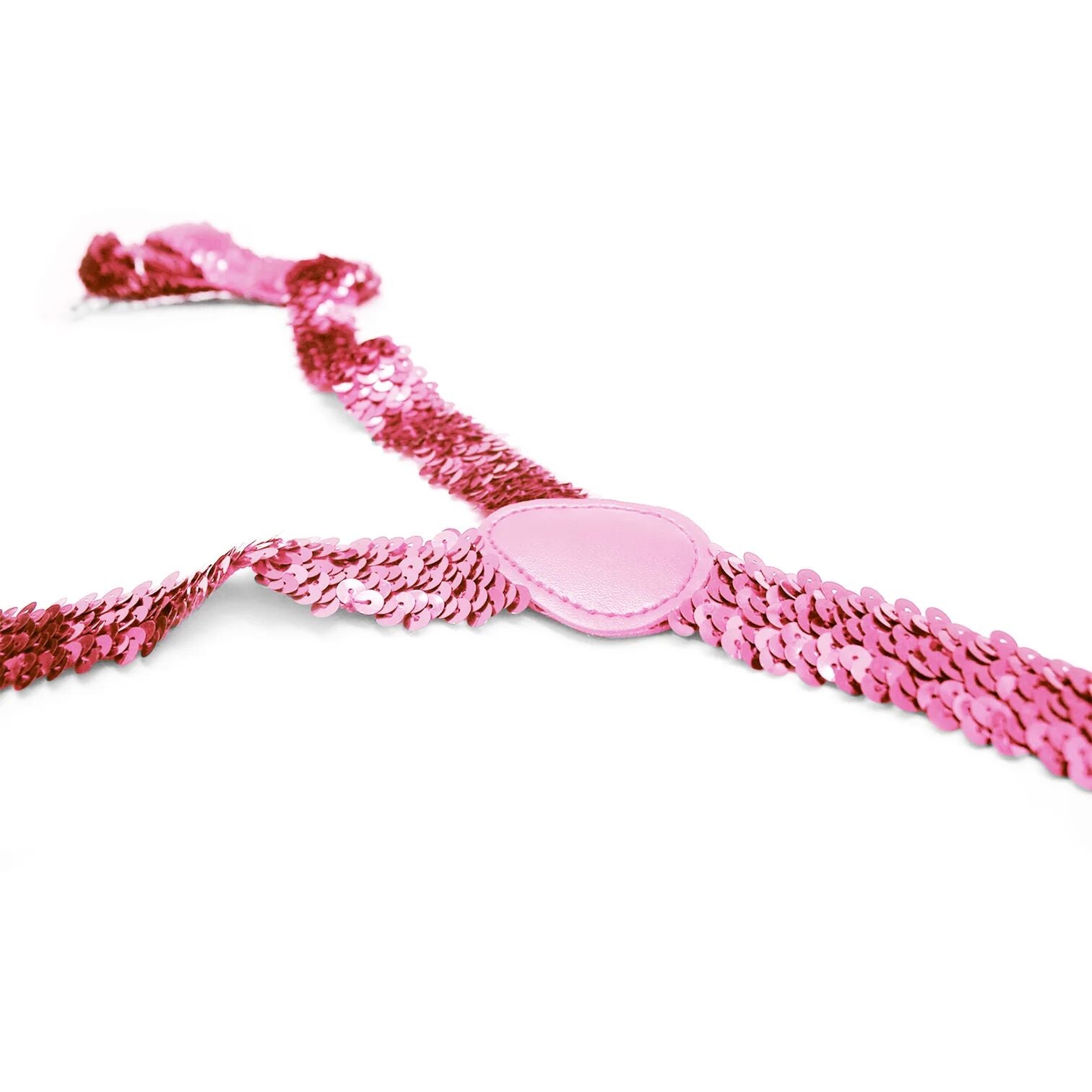 2x Mens Suspenders Braces Adjustable Strong Clip On Elastic Formal Wedding Slim - Light Pink (Sequin)