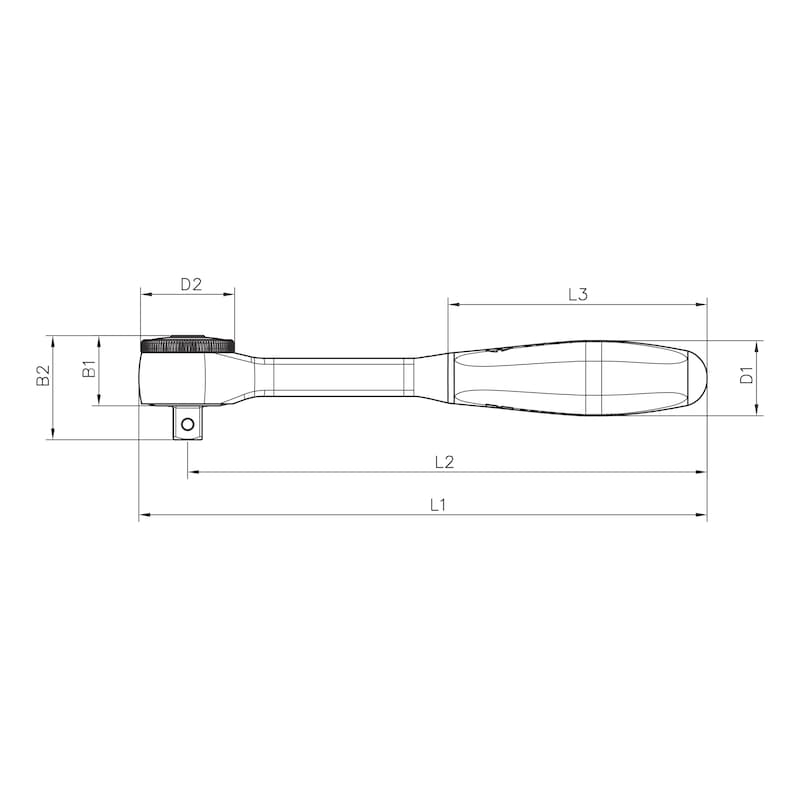 Würth Zebra Reversible Ratchet 1/2 Inch with 360° Rotating Twist Handle