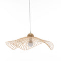Sophia Natural Hand-Woven Bamboo Wave Pendant Lamp - Small