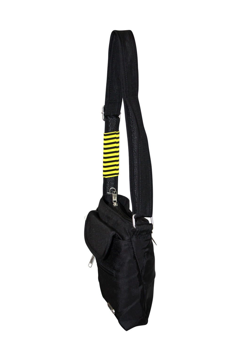 FIB Mens Crossbody Bag Travel Wallet Pockets Shoulder Strap - Black