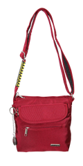 FIB Mens Crossbody Bag Shoulder Strap Satchel Travel Wallet - Burgundy