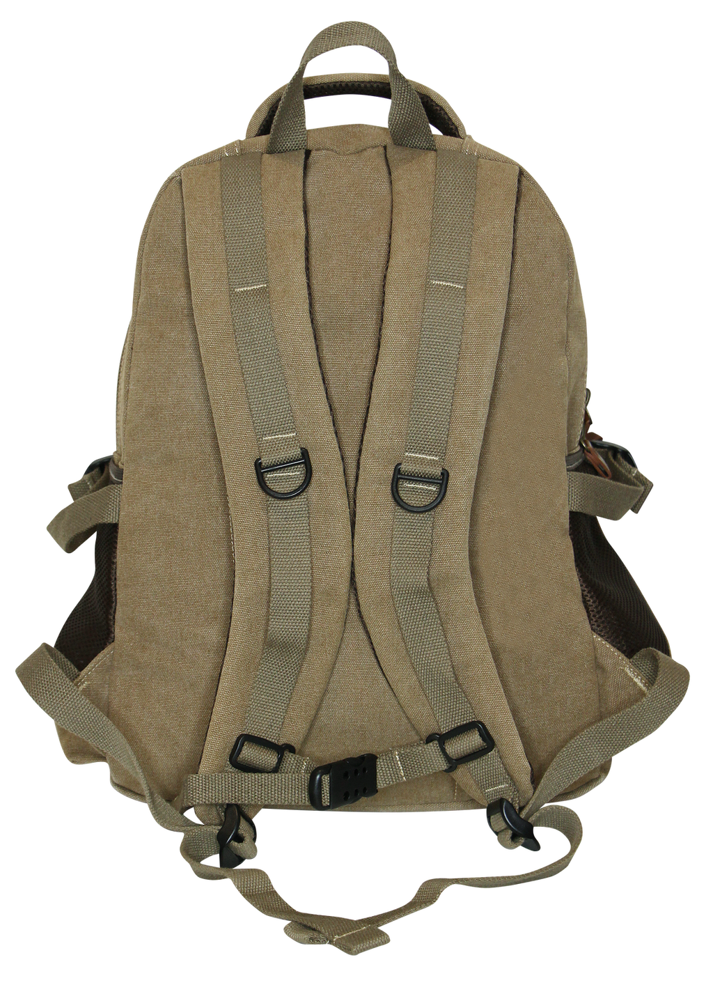 FIB Washed Canvas Backpack Bag in Khaki