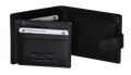 Futura Mens RFID Leather Coin Fold Over Wallet - Black