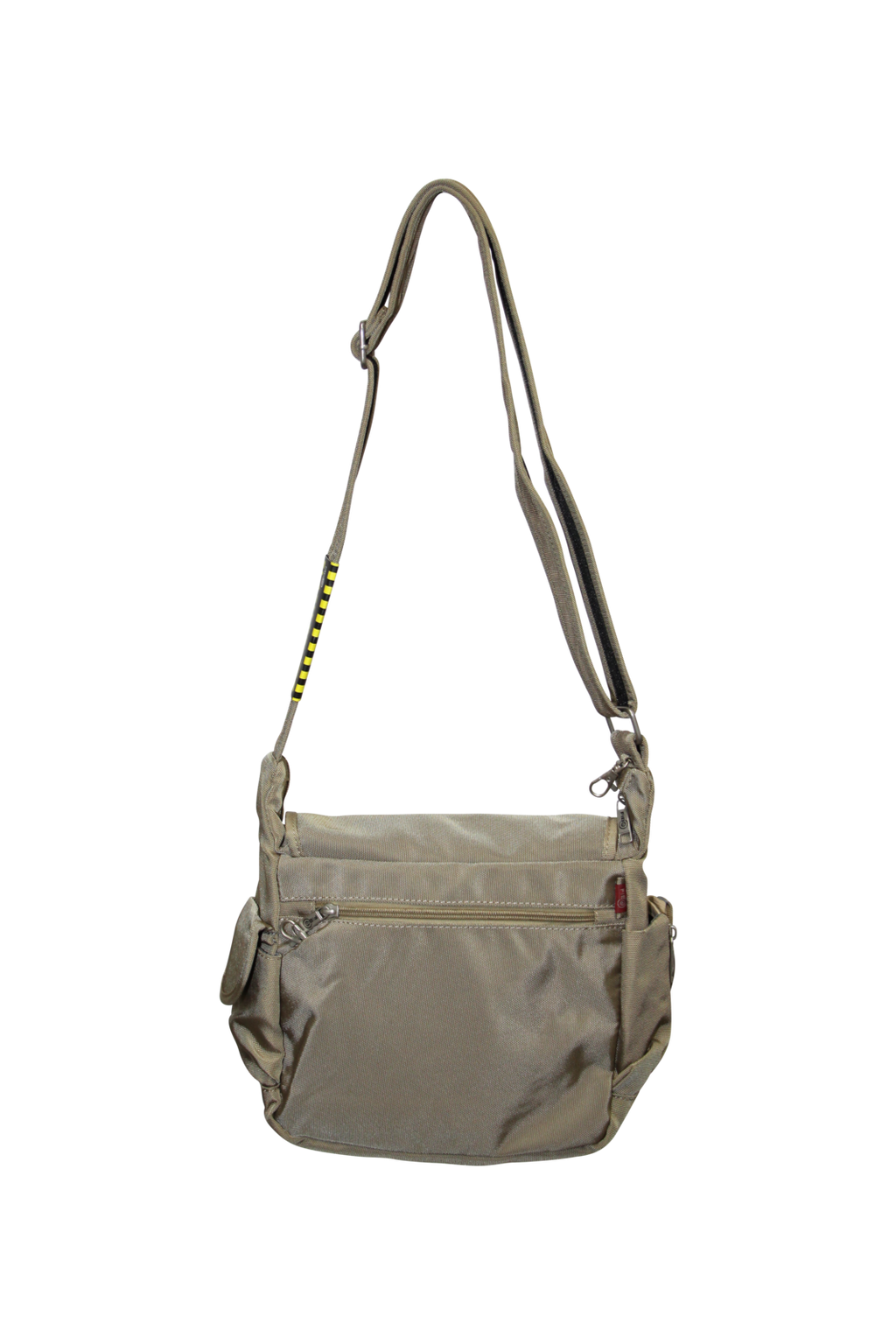 FIB Mens Flapover Shoulder Bag Cross Body Travel Satchel Shoulder Strap - Sand