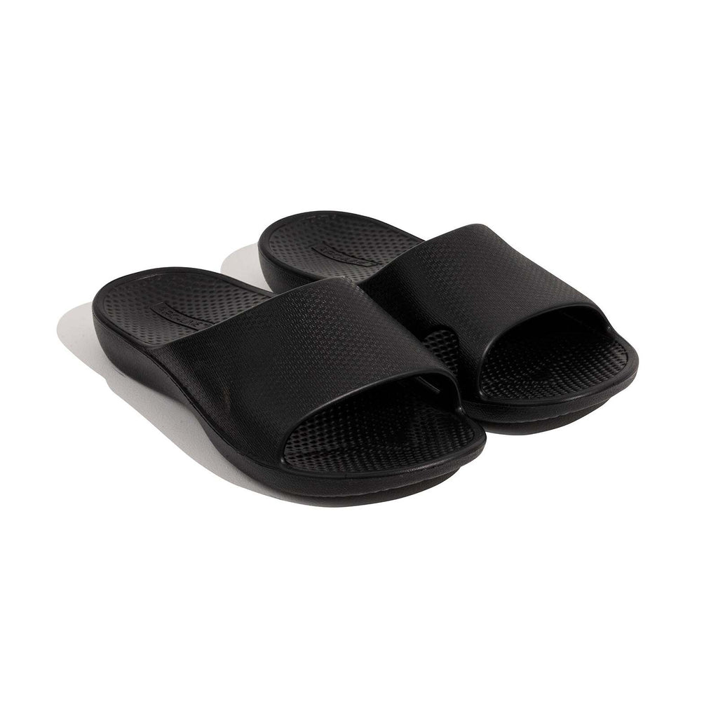 Archline Rebound Orthotic Slides Flip Flop Thongs Slip On Arch Support - Black - Euro 36