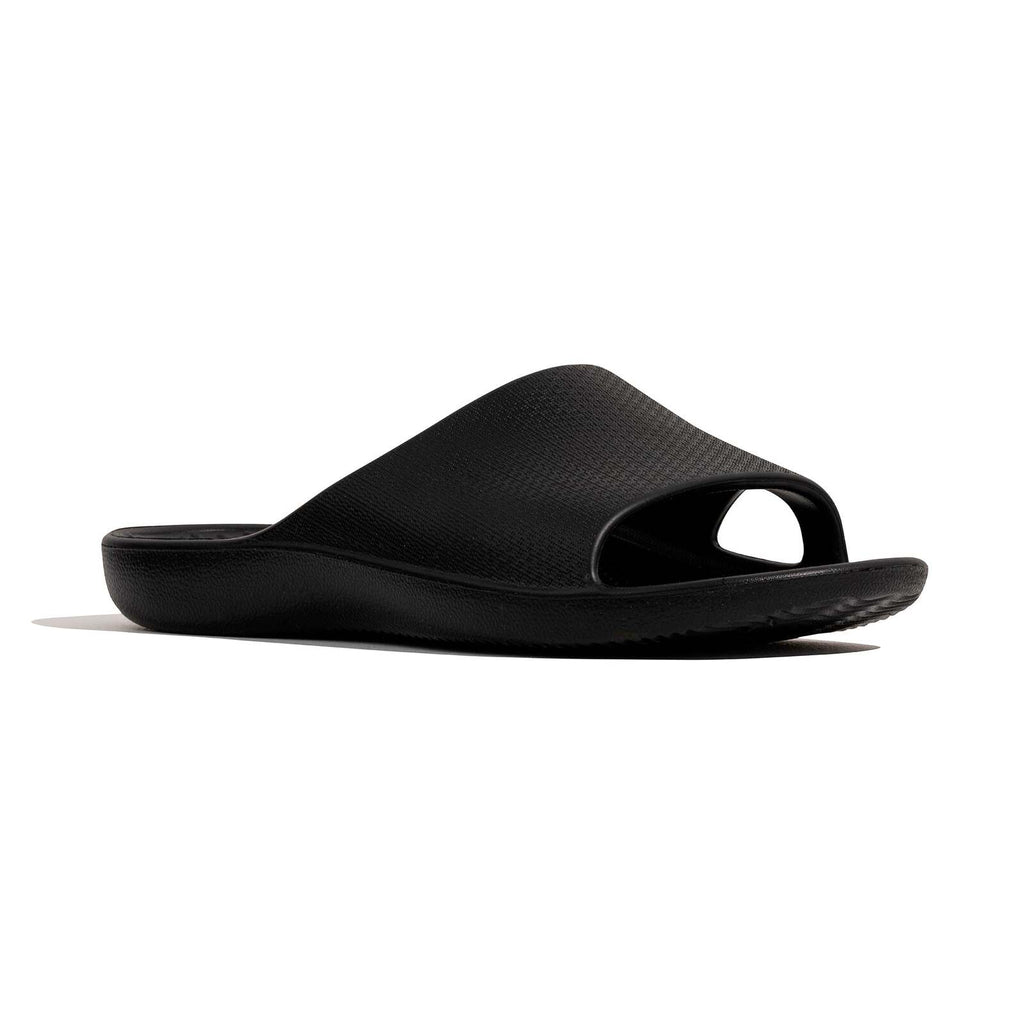 Archline Rebound Orthotic Slides Flip Flop Thongs Slip On Arch Support - Black - Euro 45