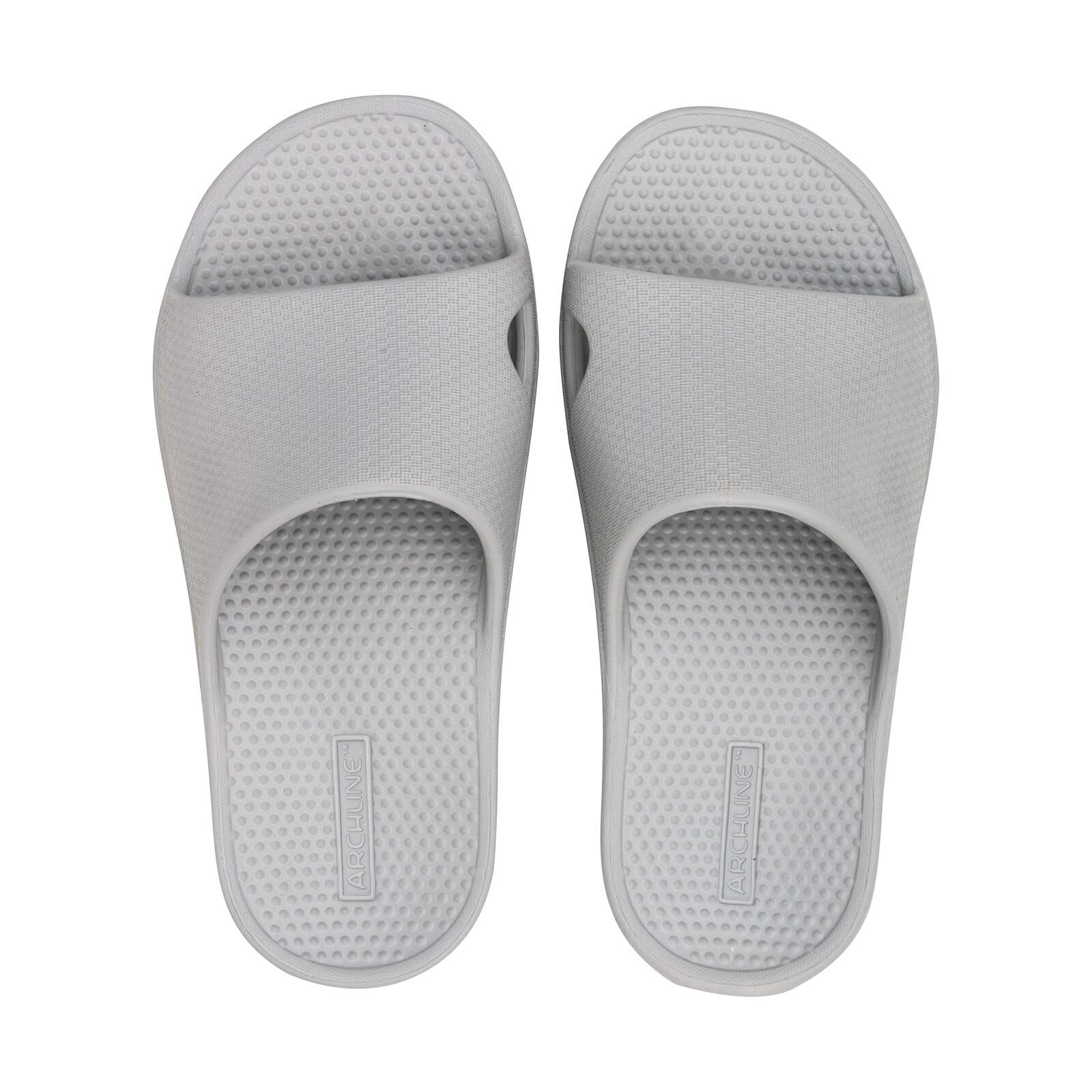 Archline Rebound Orthotic Slides Flip Flop Thongs Slip On Arch Support - Stone Grey - Euro 36