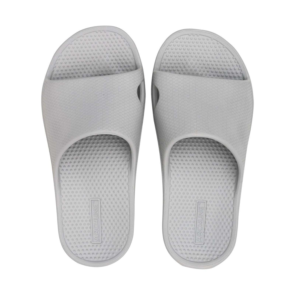 Archline Rebound Orthotic Slides Flip Flop Thongs Slip On Arch Support - Stone Grey - Euro 37