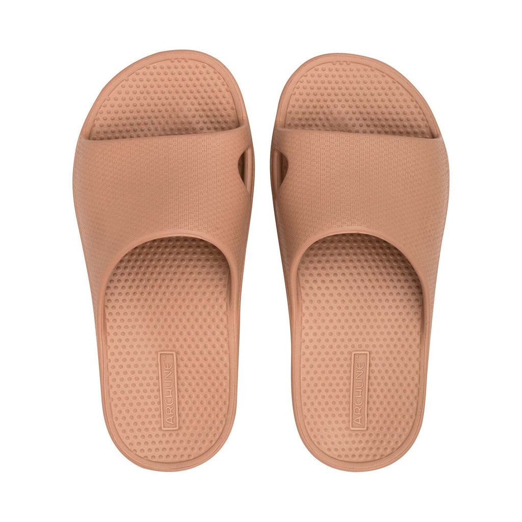 Archline Rebound Orthotic Slides Flip Flop Thongs Slip On Arch Support - Putty - Euro 41