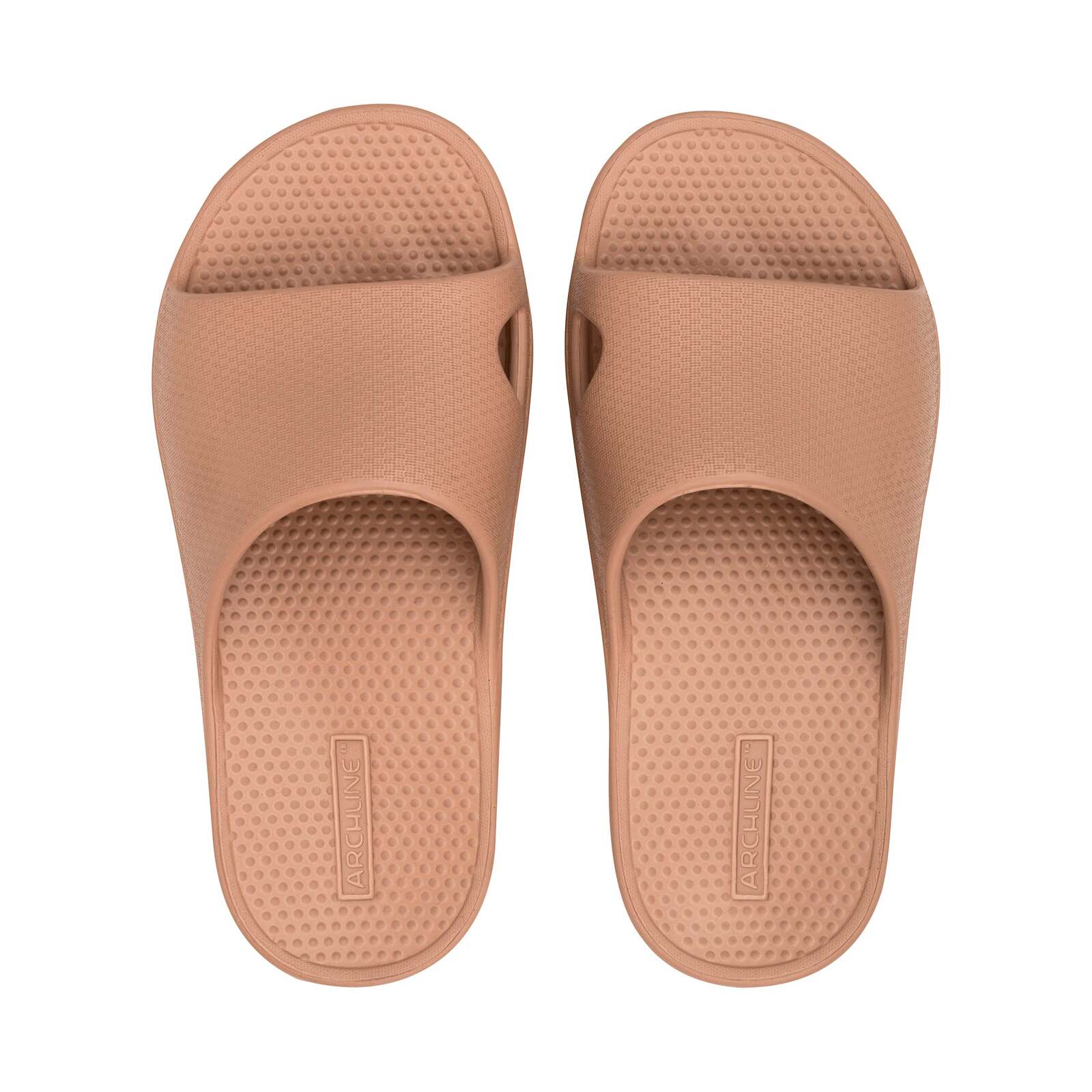 Archline Rebound Orthotic Slides Flip Flop Thongs Slip On Arch Support - Putty - Euro 42
