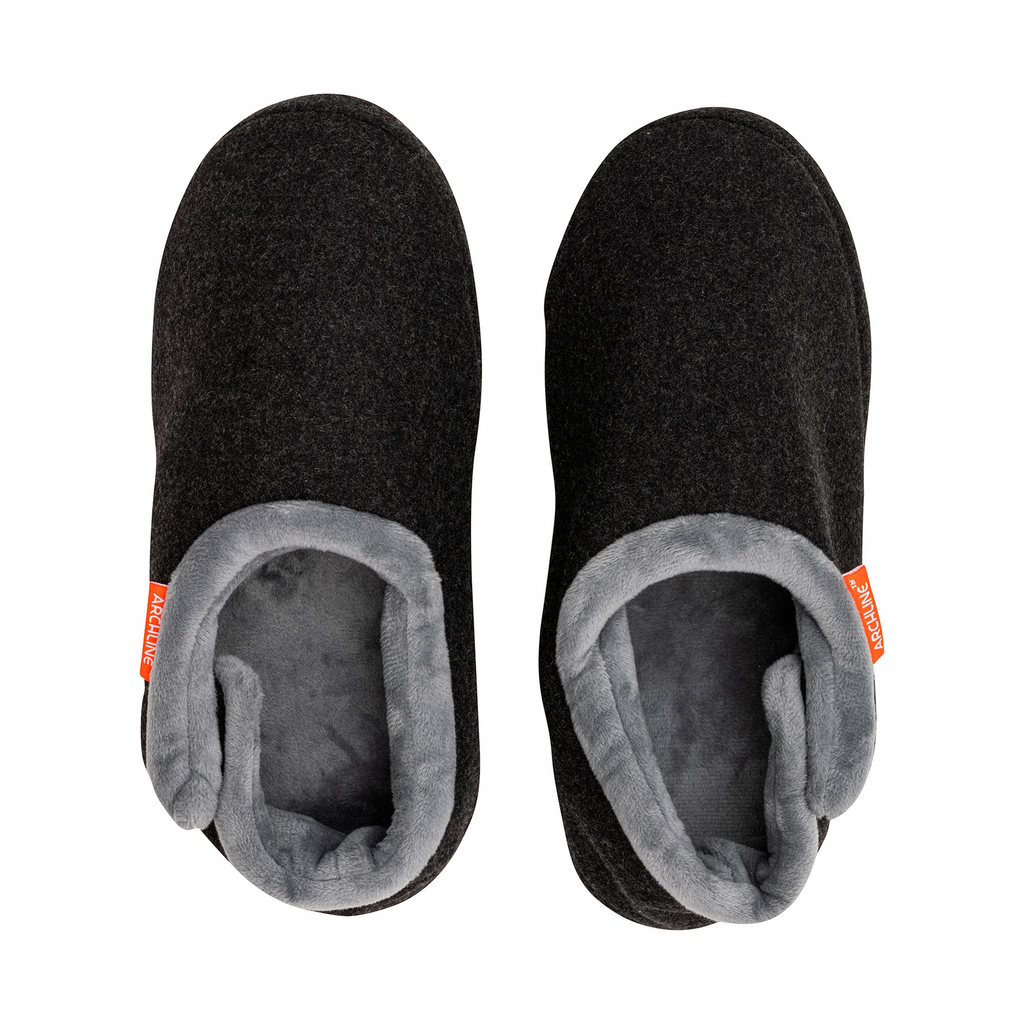 ARCHLINE Orthotic Slippers CLOSED Arch Scuffs Orthopedic Moccasins Shoes in Charcoal Marle - EUR 36