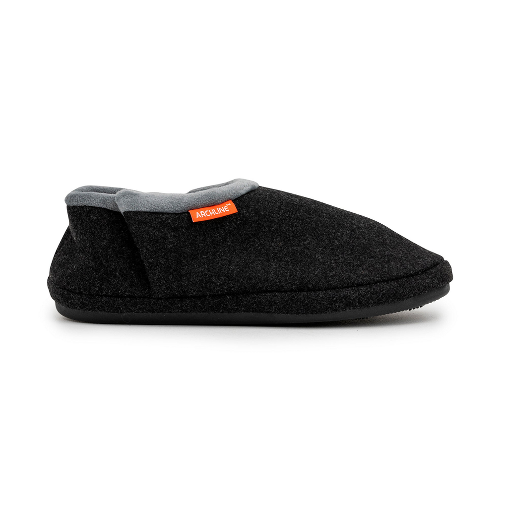ARCHLINE Orthotic Slippers CLOSED Arch Scuffs Orthopedic Moccasins Shoes in Charcoal Marle - EUR 38