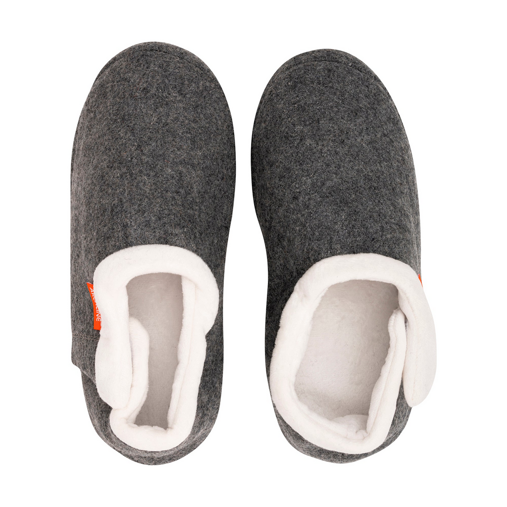 ARCHLINE Orthotic Slippers CLOSED Arch Scuffs Orthopedic Moccasins Shoes in Grey Marle - EUR 35