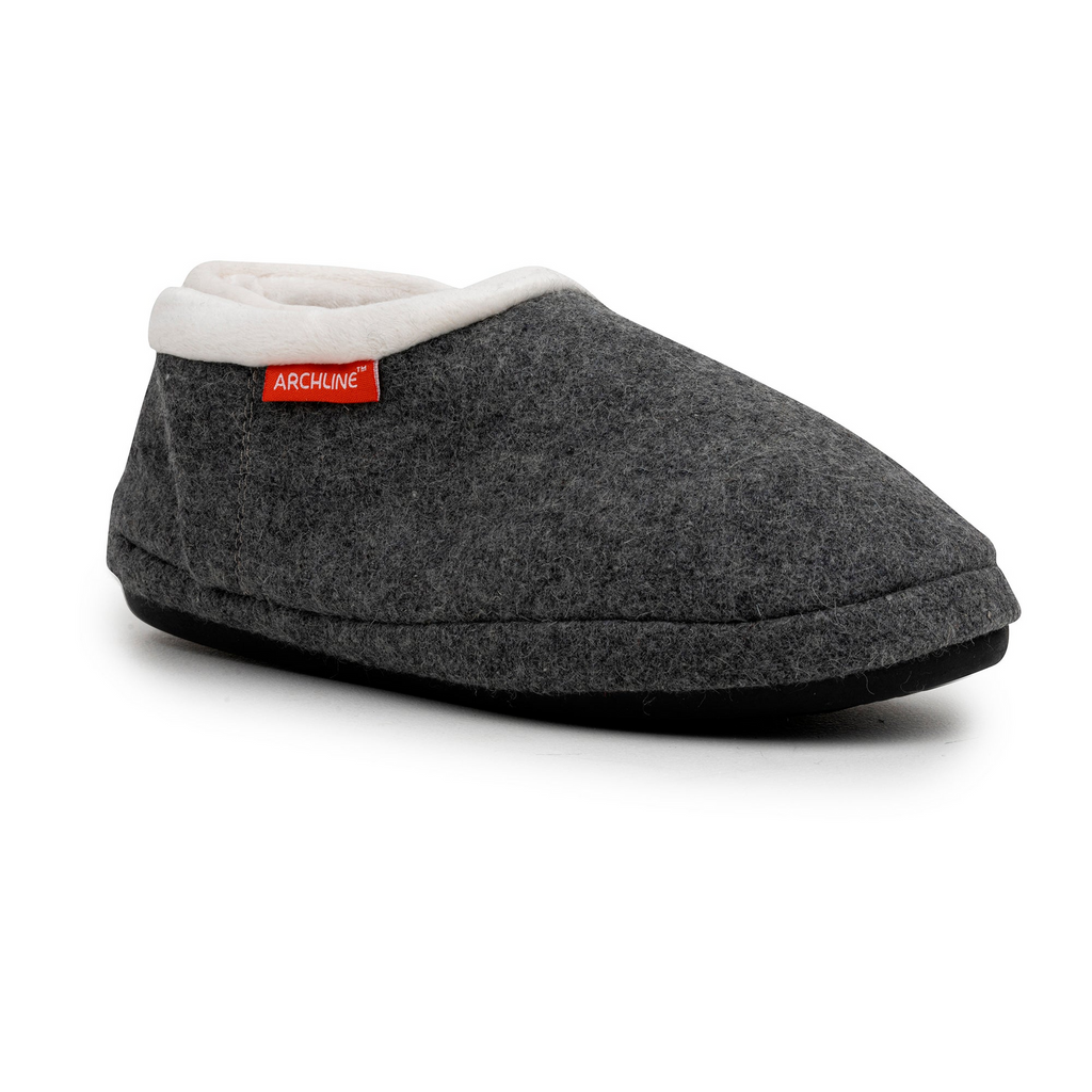 ARCHLINE Orthotic Slippers CLOSED Arch Scuffs Orthopedic Moccasins Shoes in Grey Marle - EUR 35