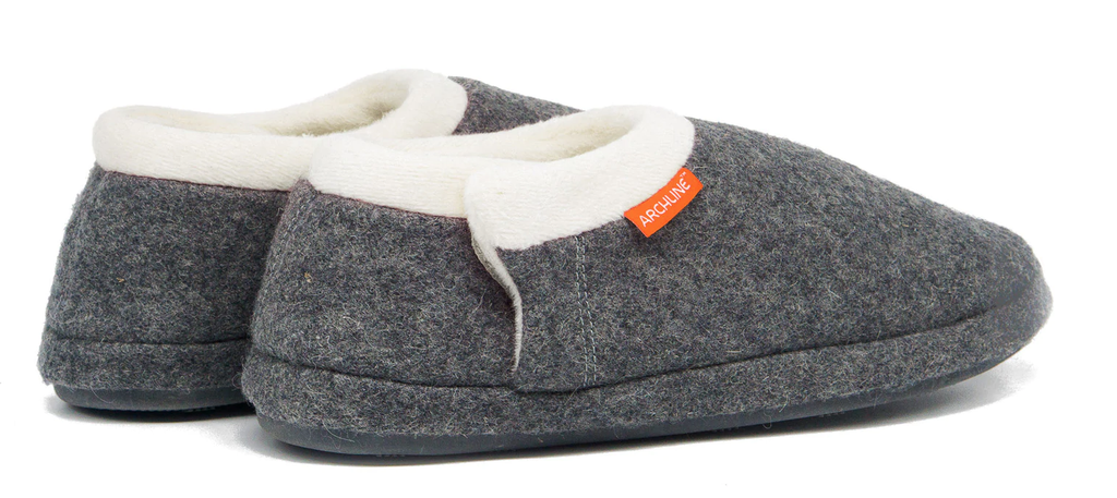 ARCHLINE Orthotic Slippers CLOSED Arch Scuffs Orthopedic Moccasins Shoes in Grey Marle - EUR 36
