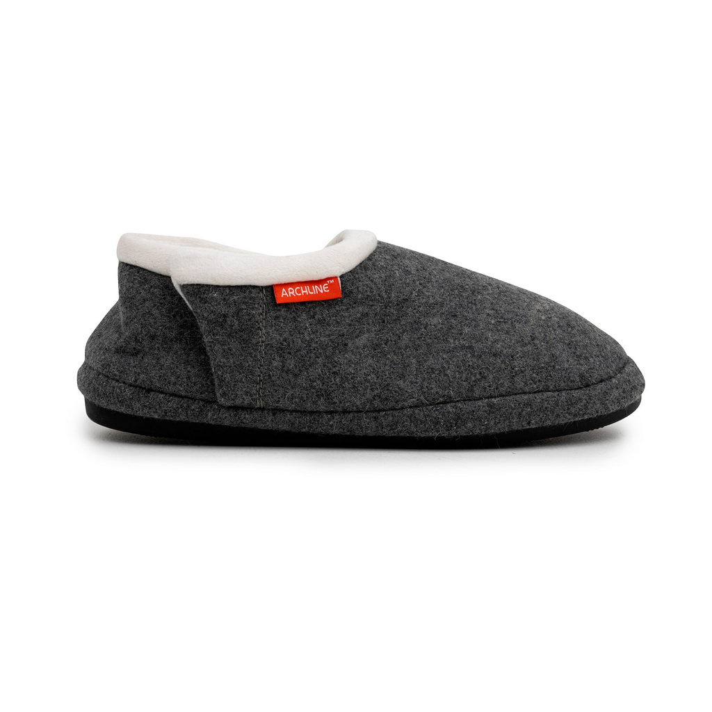 ARCHLINE Orthotic Slippers CLOSED Arch Scuffs Orthopedic Moccasins Shoes in Grey Marle - EUR 43