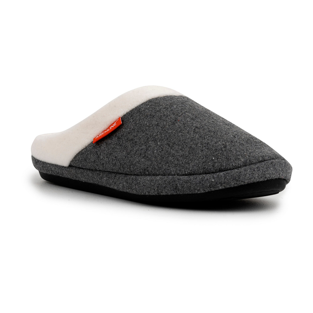 ARCHLINE Orthotic Slippers Slip On Arch Scuffs Orthopedic Moccasins in Grey Marle - EUR 39