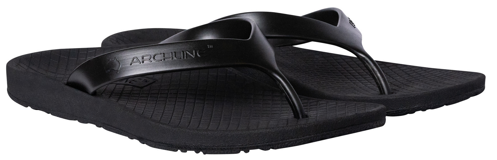ARCHLINE Orthotic Thongs Arch Support Shoes Footwear Flip Flops Orthopedic - Black/Black - EUR 45