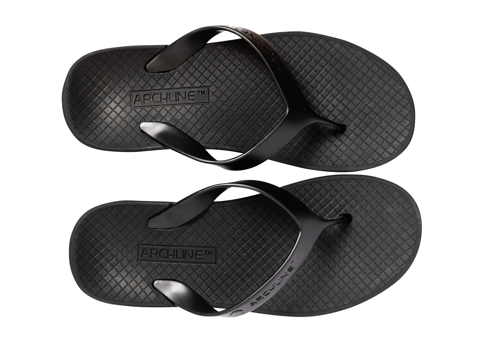 ARCHLINE Orthotic Thongs Arch Support Shoes Footwear Flip Flops Orthopedic - Black/Black - EUR 46