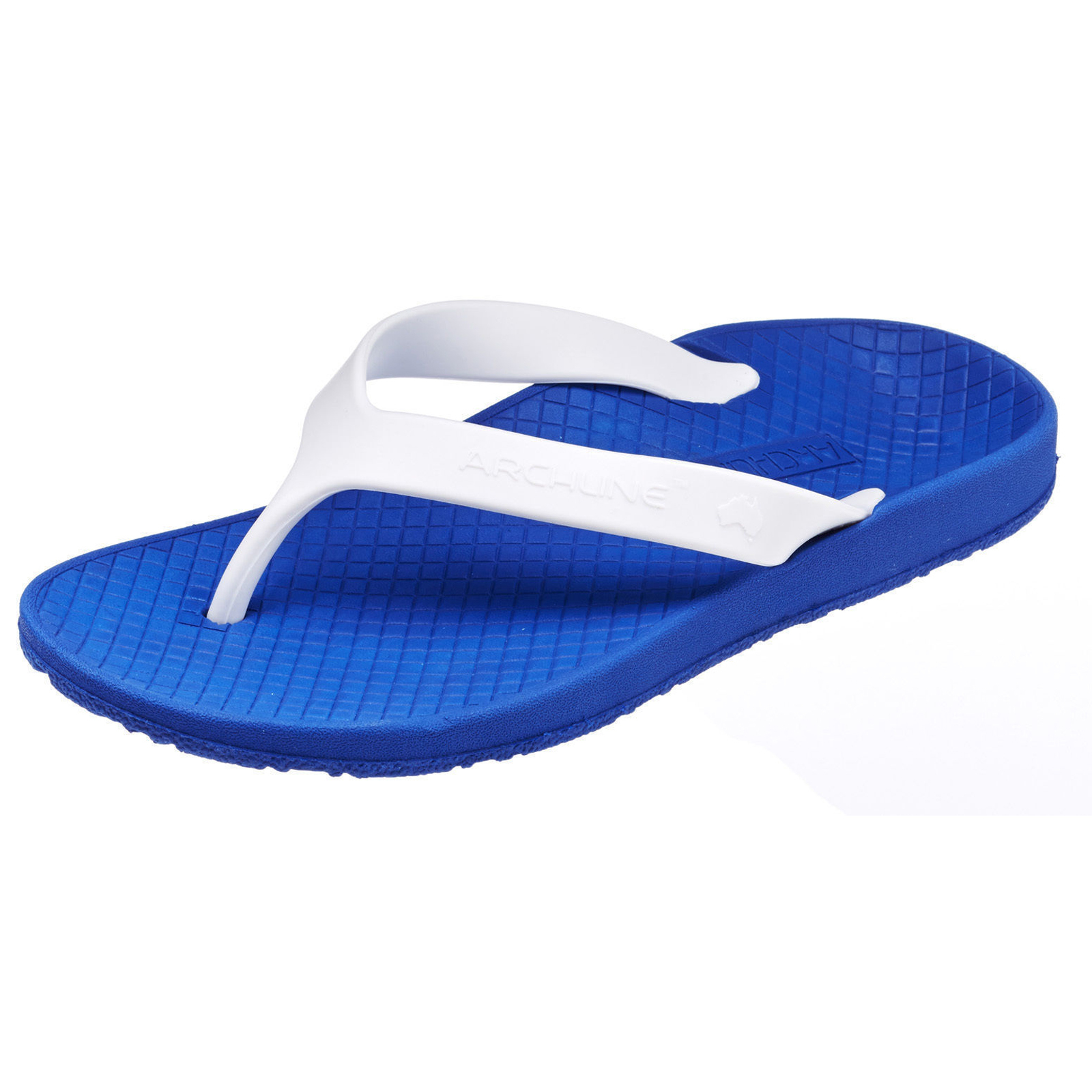 ARCHLINE Orthotic Thongs Arch Support Shoes Footwear Flip Flops Orthopedic - Blue/White  - EUR 43