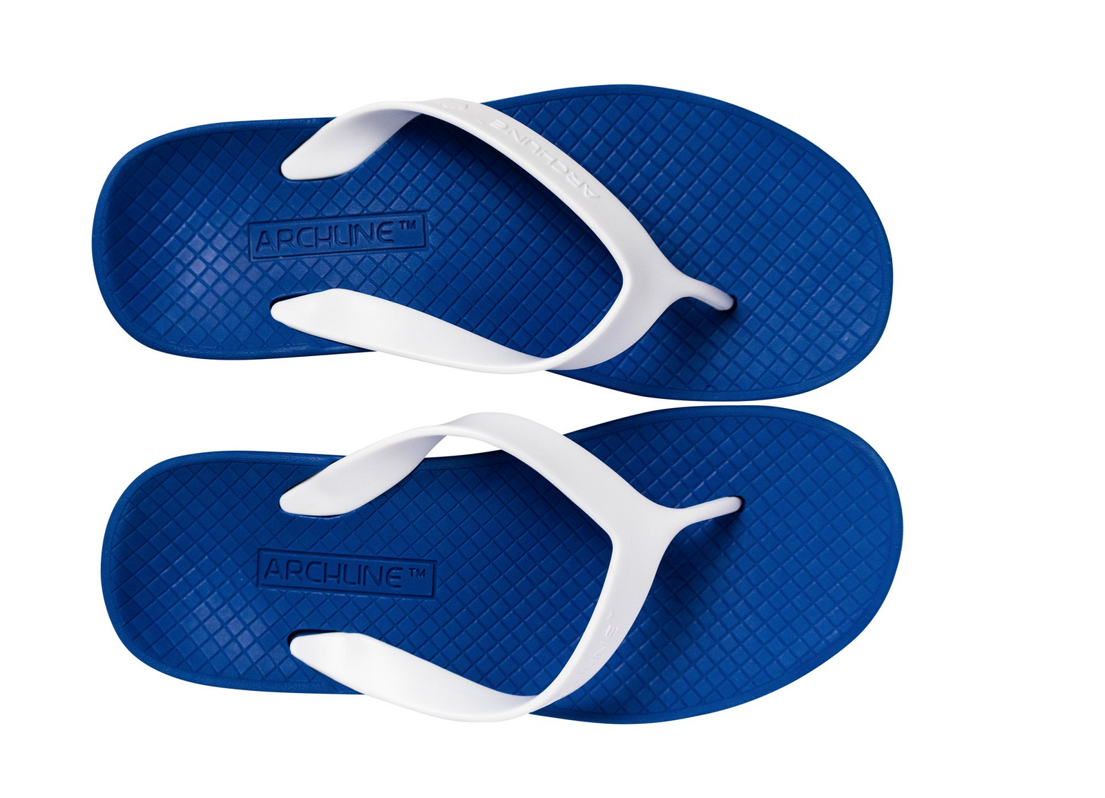 ARCHLINE Orthotic Thongs Arch Support Shoes Footwear Flip Flops Orthopedic - Blue/White  - EUR 44