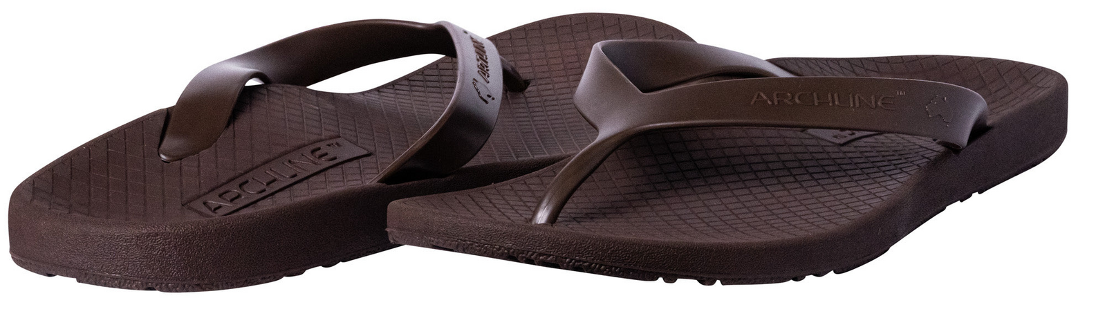 ARCHLINE Orthotic Thongs Arch Support Shoes Footwear Flip Flops Orthopedic - Brown/Brown - EUR 36