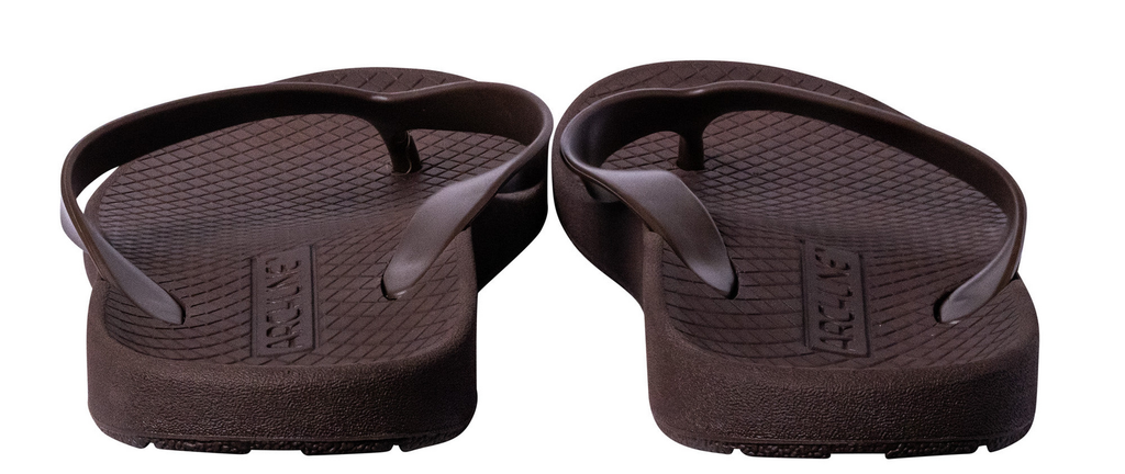 ARCHLINE Orthotic Thongs Arch Support Shoes Footwear Flip Flops Orthopedic - Brown/Brown - EUR 39