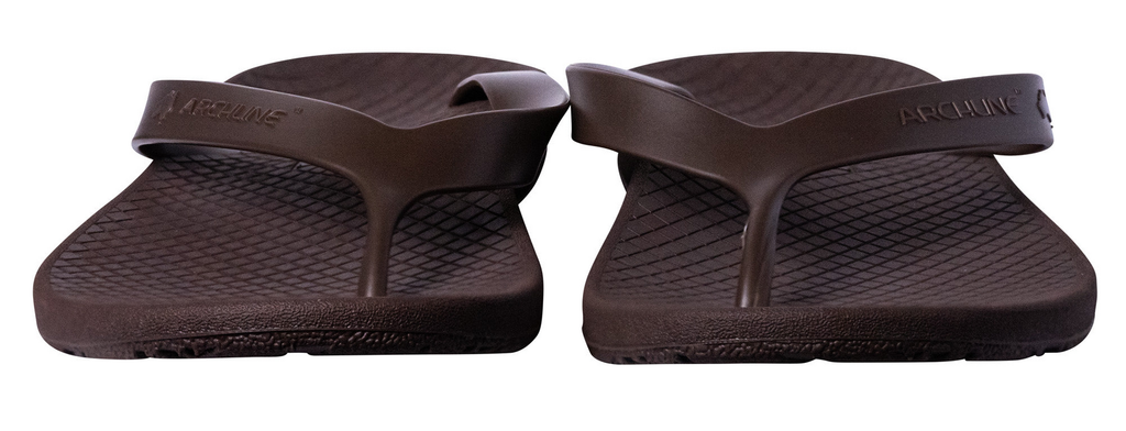 ARCHLINE Orthotic Thongs Arch Support Shoes Footwear Flip Flops Orthopedic - Brown/Brown - EUR 43