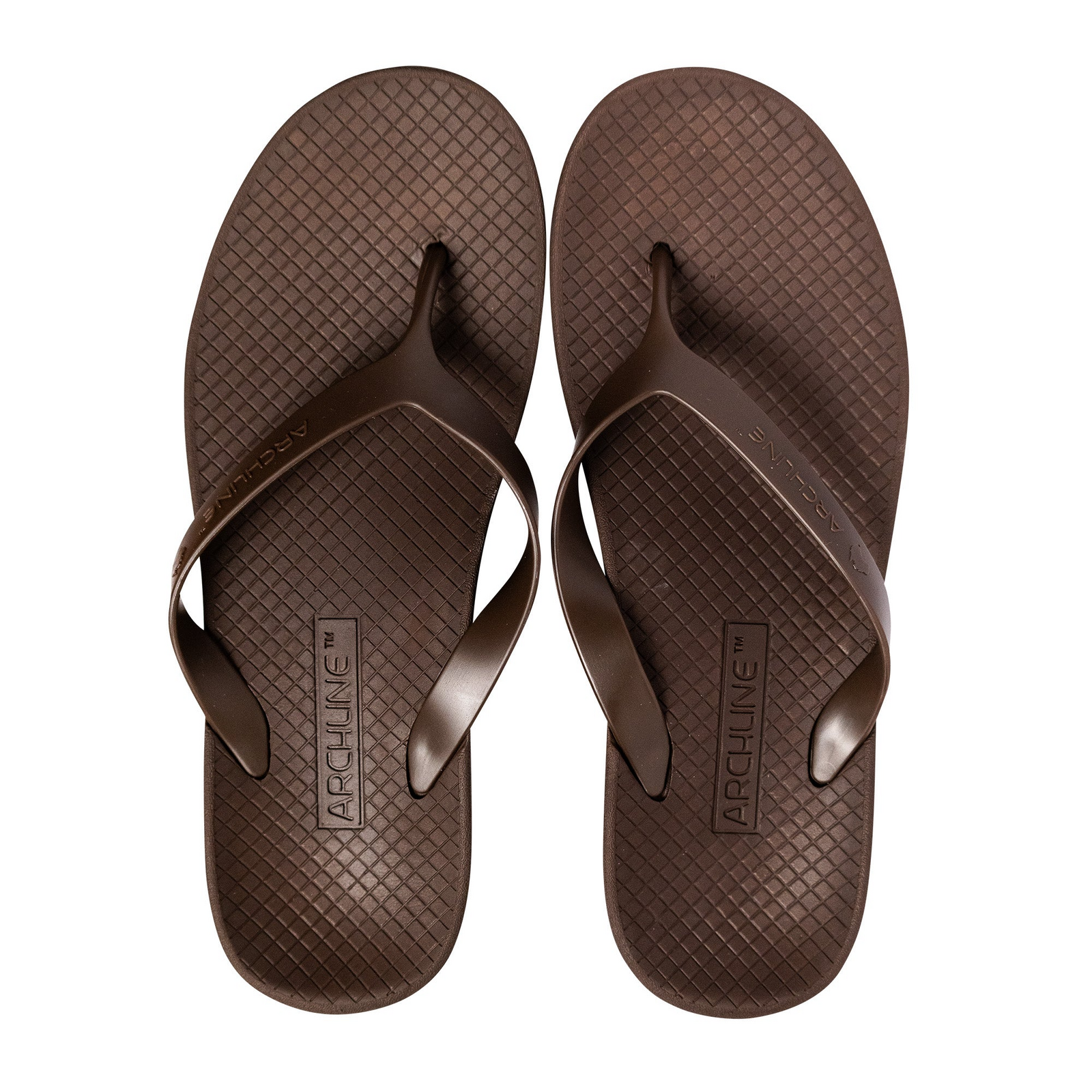 ARCHLINE Orthotic Thongs Arch Support Shoes Footwear Flip Flops Orthopedic - Brown/Brown - EUR 44
