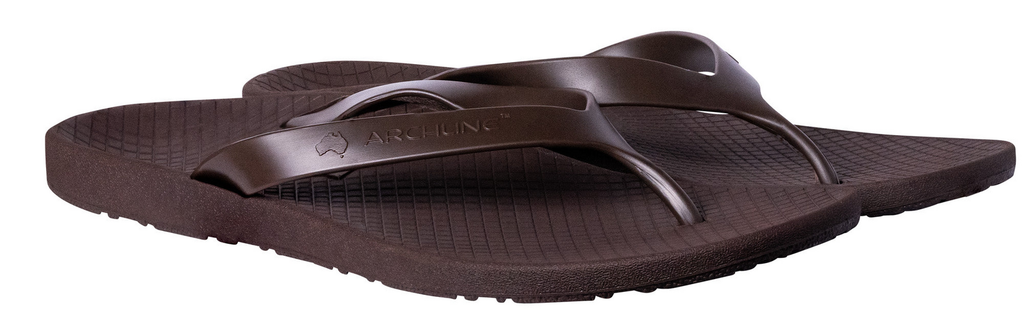 ARCHLINE Orthotic Thongs Arch Support Shoes Footwear Flip Flops Orthopedic - Brown/Brown - EUR 44