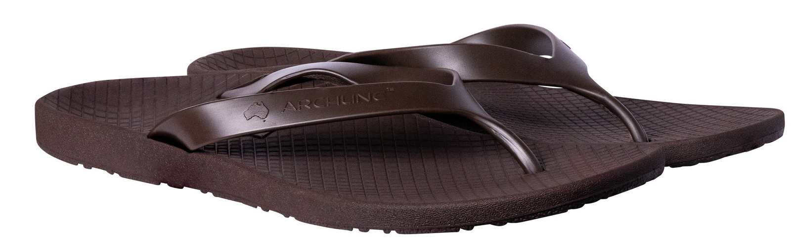 ARCHLINE Orthotic Thongs Arch Support Shoes Footwear Flip Flops Orthopedic - Brown/Brown - EUR 44