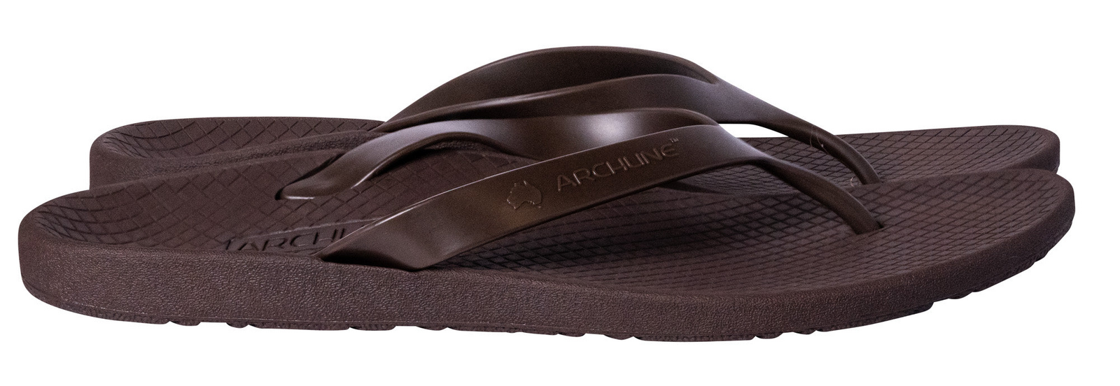 ARCHLINE Orthotic Thongs Arch Support Shoes Footwear Flip Flops Orthopedic - Brown/Brown - EUR 47