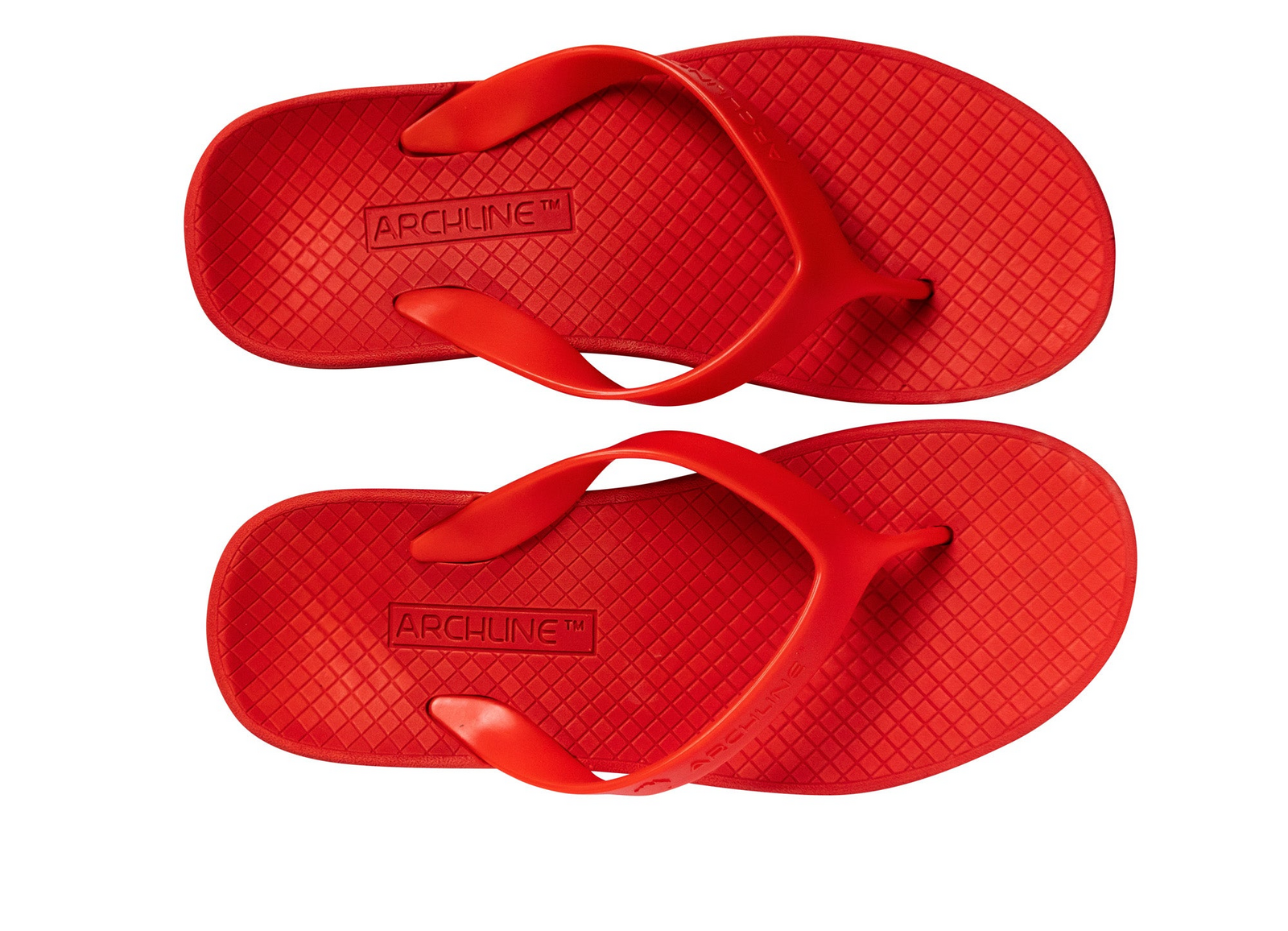 ARCHLINE Orthotic Thongs Arch Support Shoes Footwear Flip Flops Orthopedic - Red/Red  - EUR 38
