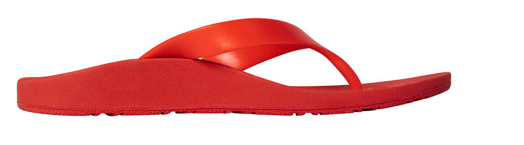 ARCHLINE Orthotic Thongs Arch Support Shoes Footwear Flip Flops Orthopedic - Red/Red  - EUR 43