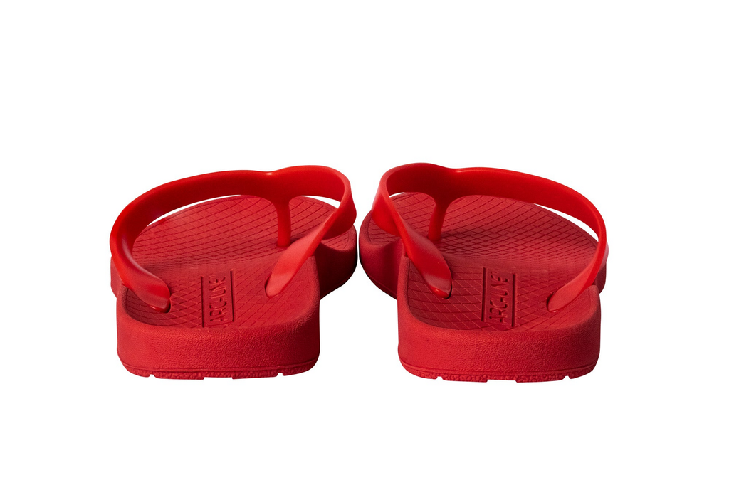 ARCHLINE Orthotic Thongs Arch Support Shoes Footwear Flip Flops Orthopedic - Red/Red  - EUR 43