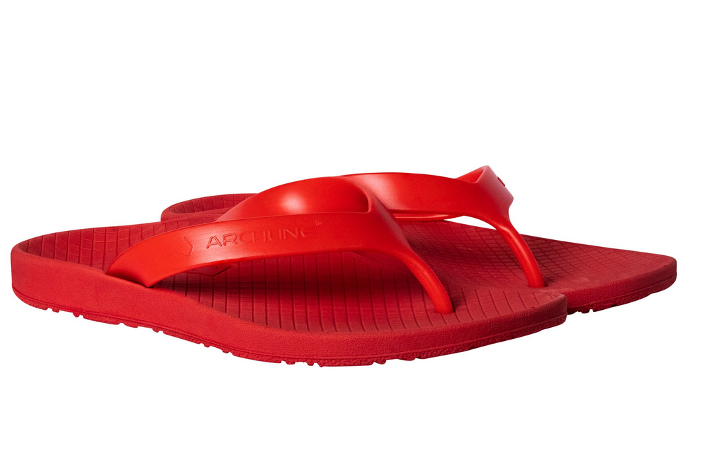 ARCHLINE Orthotic Thongs Arch Support Shoes Footwear Flip Flops Orthopedic - Red/Red  - EUR 45