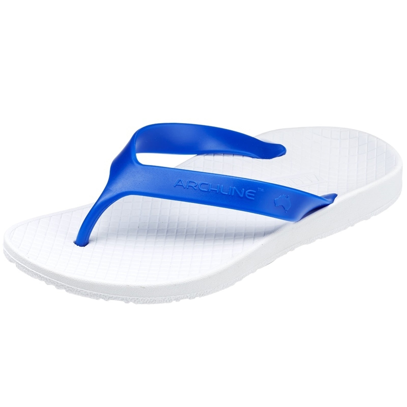 ARCHLINE Orthotic Thongs Arch Support Shoes Footwear Flip Flops Orthopedic - White/Blue - EUR 35