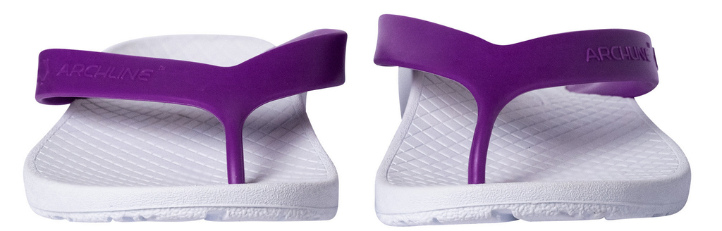 ARCHLINE Orthotic Thongs Arch Support Shoes Footwear Flip Flops Orthopedic - White/Fuchsia - EUR 37
