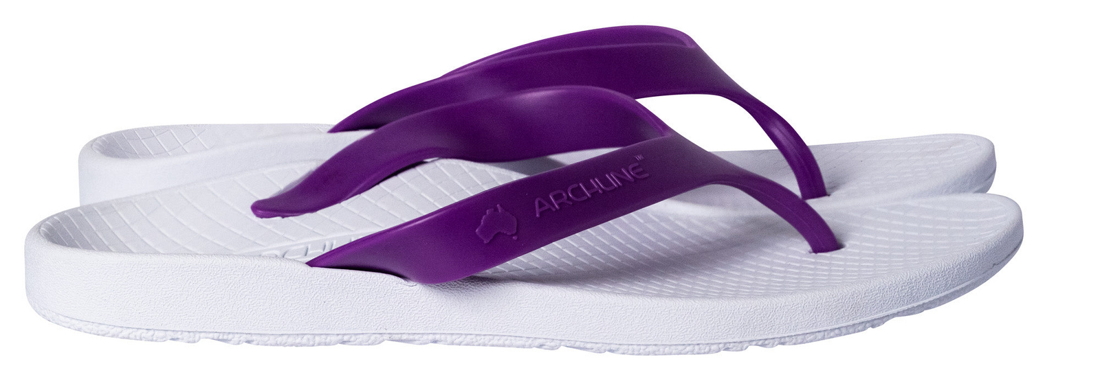 ARCHLINE Orthotic Thongs Arch Support Shoes Footwear Flip Flops Orthopedic - White/Fuchsia - EUR 38