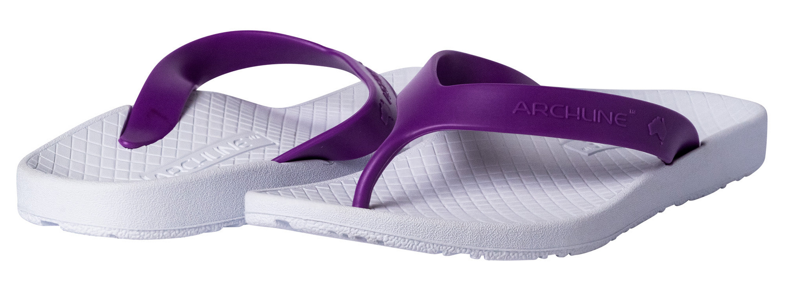 ARCHLINE Orthotic Thongs Arch Support Shoes Footwear Flip Flops Orthopedic - White/Fuchsia - EUR 42