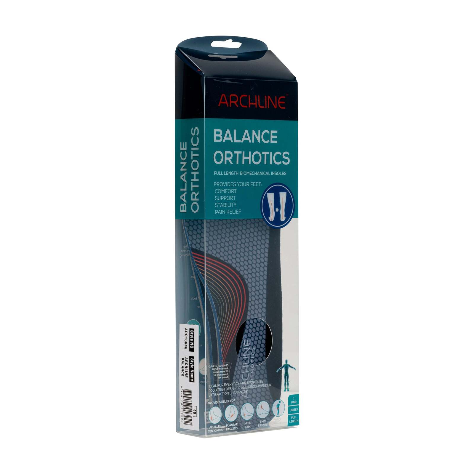 ARCHLINE Orthotics Insoles Balance Full Length Arch Support Pain Relief - EUR 42