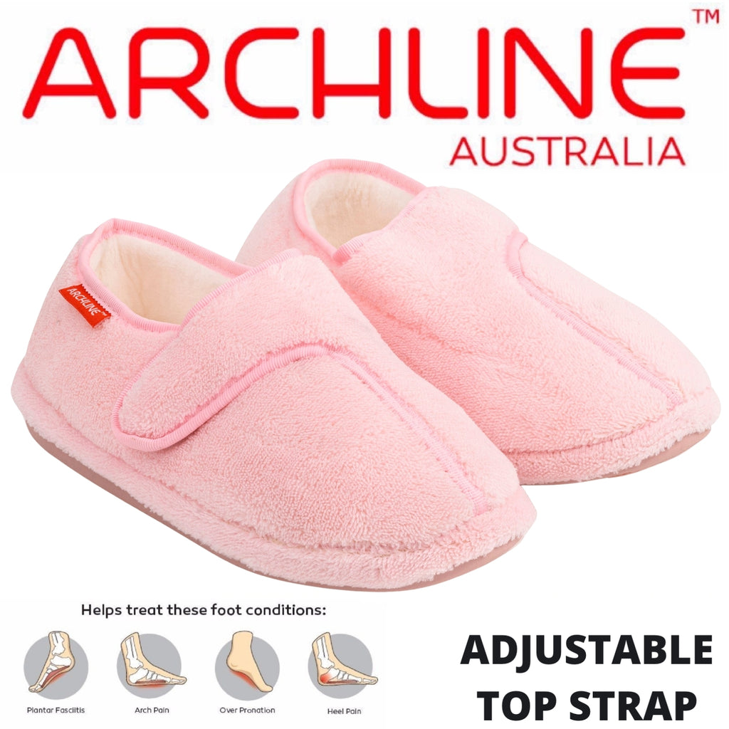 ARCHLINE Orthotic Plus Slippers Closed Scuffs Pain Relief Moccasins - Pink - EU 38