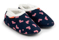 ARCHLINE Orthotic Slippers CLOSED Arch Scuffs Moccasins Pain Relief in Navy Hearts - EUR37