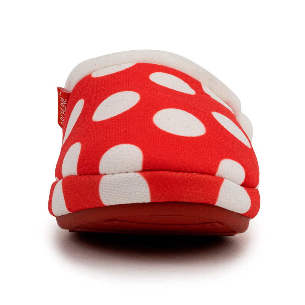 ARCHLINE Orthotic Slippers Slip On Scuffs Pain Relief Moccasins - Red Polka Dot - EUR 40 (Womens US 9)