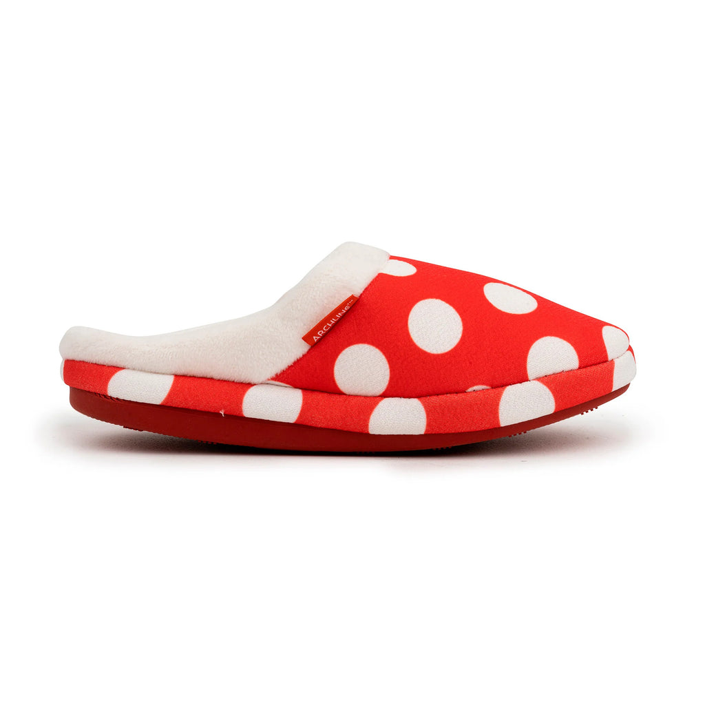 ARCHLINE Orthotic Slippers Slip On Scuffs Pain Relief Moccasins - Red Polka Dot - EUR 42 (Womens US 11)